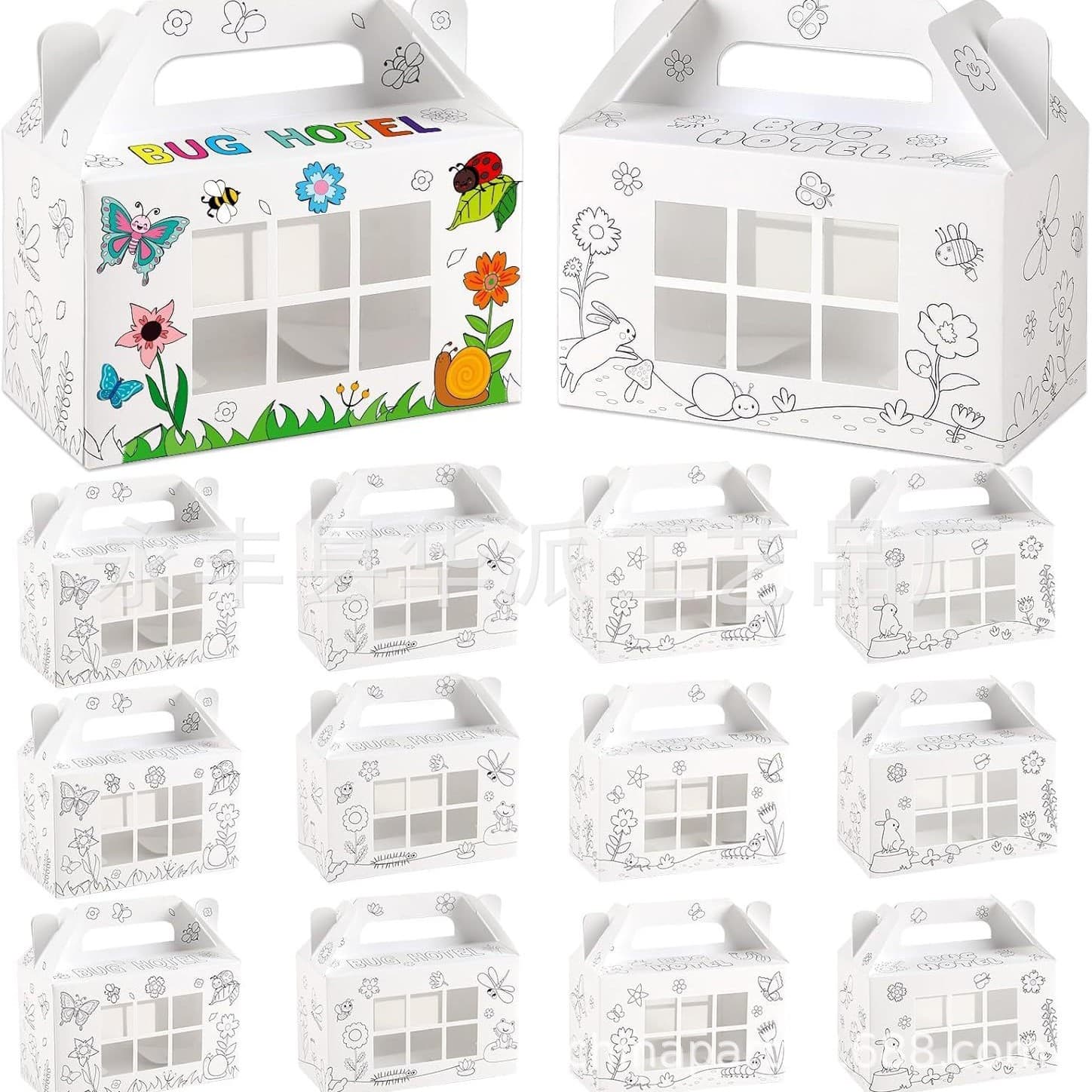 Insect Catcher Homemade DIY Color Decoration Animal Series Birthday Party Supplies Insect Gable Box Container with Window