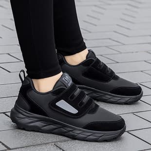 Cross-Border New Extra Wide Soft Sole Mesh Breathable Velcro Women's Casual Shoes Fashion Trendy Walking Shoes Wholesale