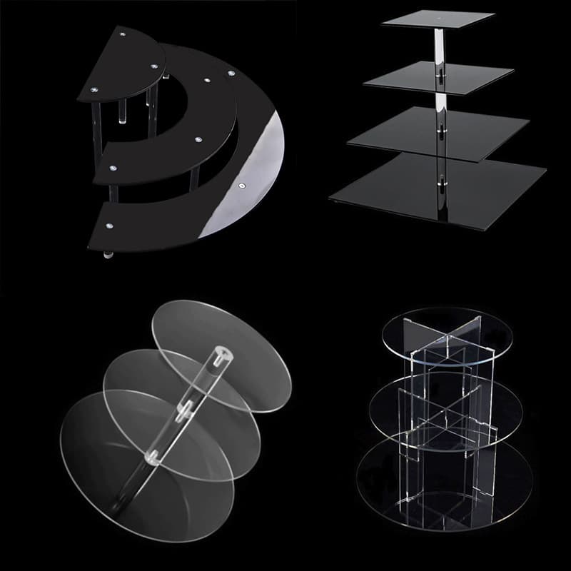 Cross-border Cake Stand Transparent Round Dessert Display Stand Premium Multi-layer Display Rack Wholesale Wedding Birthday Dessert Shelf
