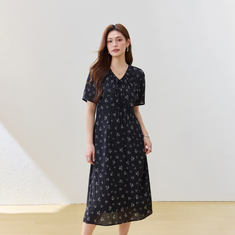 Vacation Style Dress: Xianlixiu Plus Size Women's Retro Textured Floral Dress for Plus Size Women 2026 Summer New Arrival