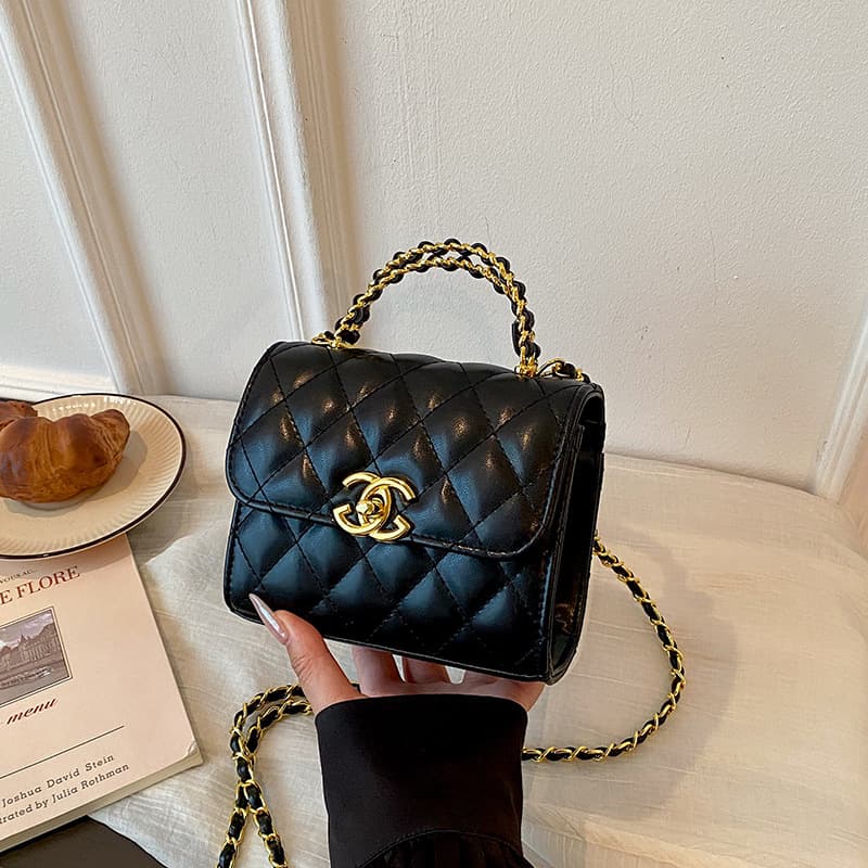 Cross-border Light Luxury Small Fragrance Style Bag Women's Diamond Quilted Chain Mini Square Bag 2026 New Fashion Versatile Shoulder Crossbody Bag