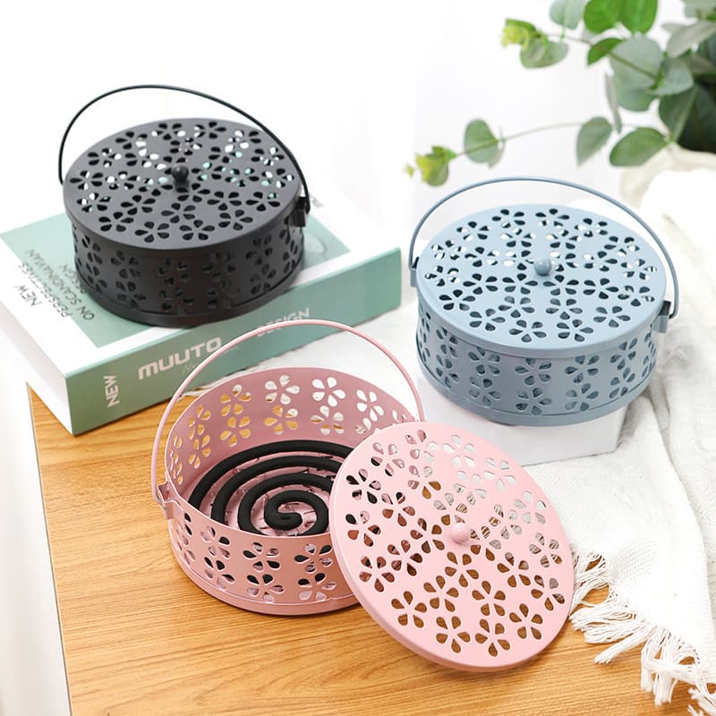 ♡ Creative thickened mosquito coil box with lid, fireproof for indoor/outdoor use
