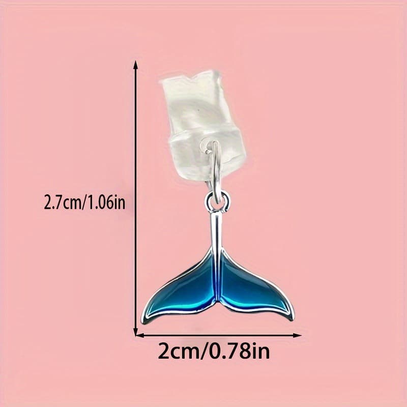 Phone Dust Plug IOS Phone/Type-C/Android Blue Mermaid Tail Fashionable Alloy Pendant Charging
