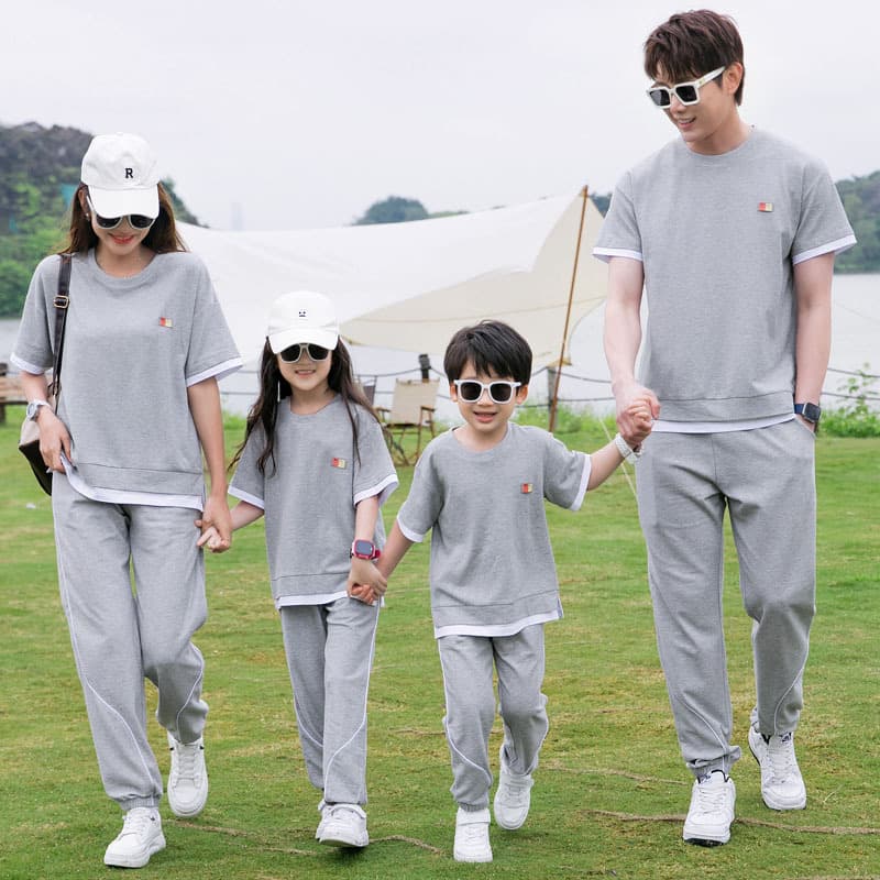 2026 New Summer Family Matching Outfit Set for 3 or 4 People, Mother-Daughter Casual Trendy High-End Streetwear, Parent-Child Set