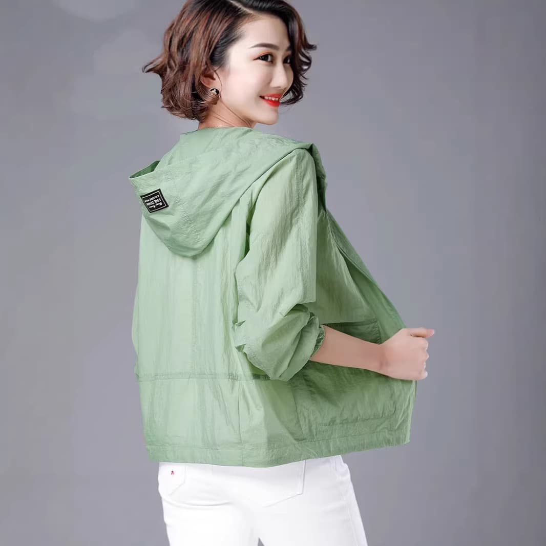 Plus-Size Mom Fashion Sun-Protective Clothing, Summer Jacket, Stylish Cardigan Top, Plus-Size Long-Sleeve Sun-Protective Short Jacket