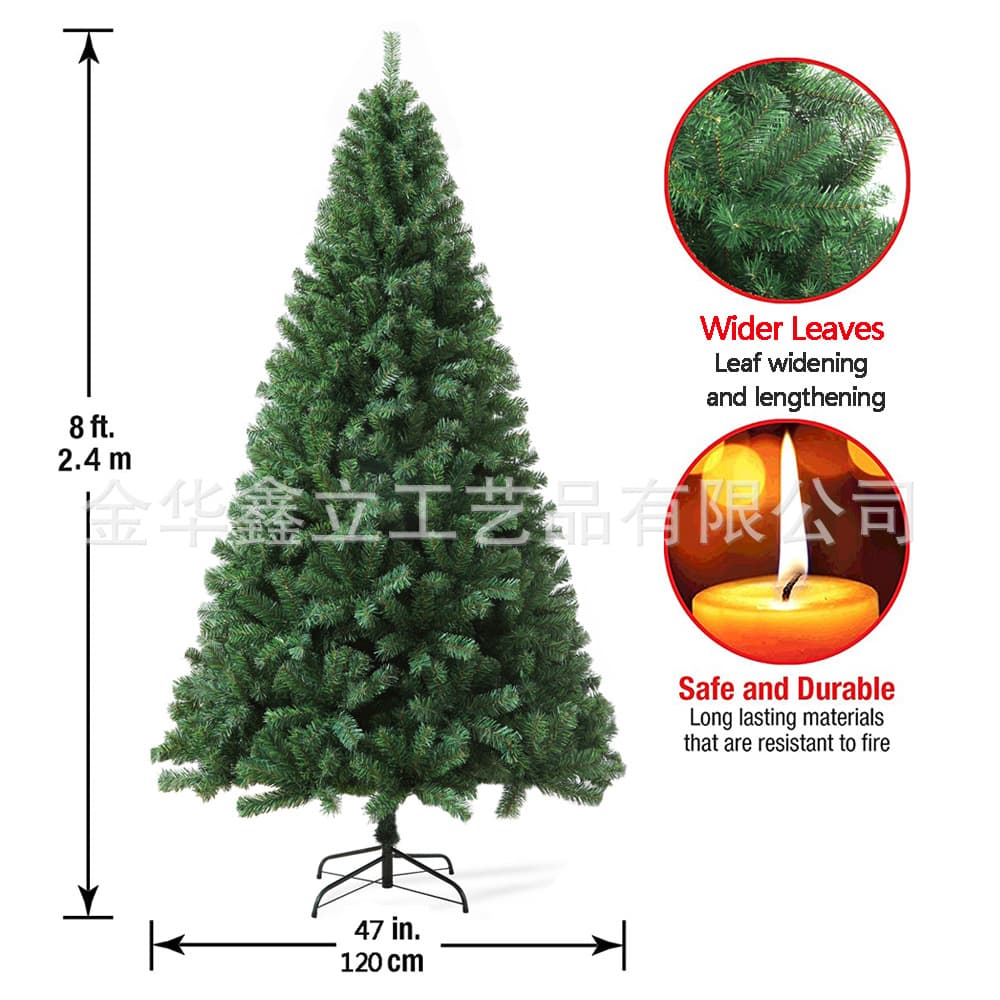 Amazon cross-border bestseller: 1.8m and 2.1m encrypted green PVC Christmas tree decorations for home use.