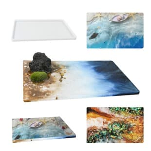 Deyi Life DIY Epoxy Resin Mold Large Rectangular Table 35*23cm 14 Inch Silicone Mold Resin Art Board