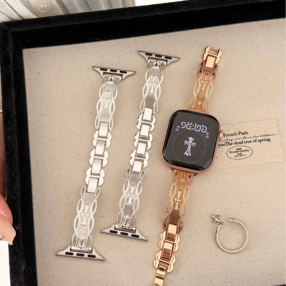 Retro Croix heart strap suitable for Apple iwatch123456789S10 watch wristband apple watch strap