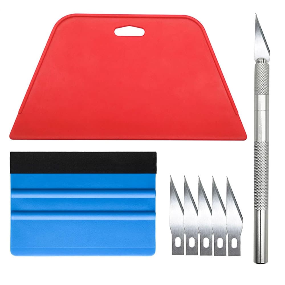 8-piece wallpaper smoothing tool set, automotive film squeegee tool kit, aluminum alloy engraved cutting tools.