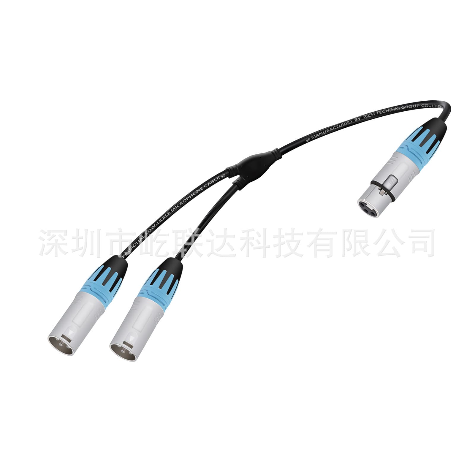 2 Male to 1 Female XLR Y Splitter Cable, 3-Pin XLR Female
