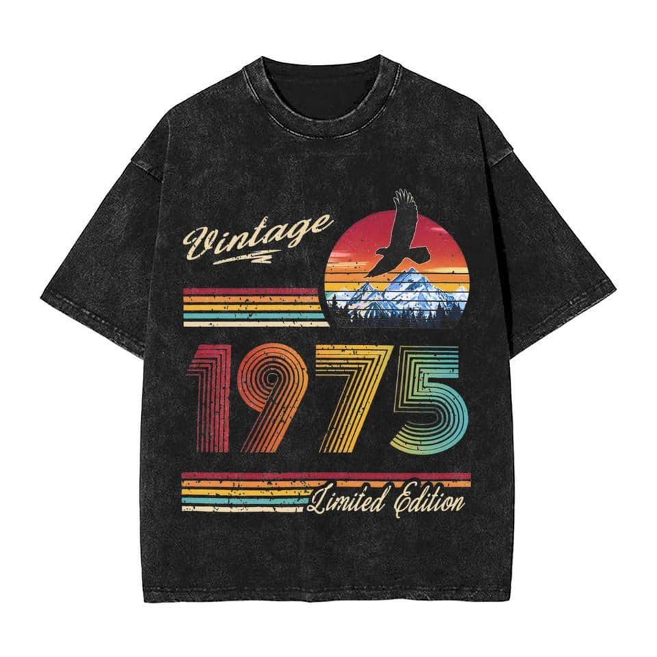 50 Years Old 1975 Birthday Gift Merch Washed T Shirt