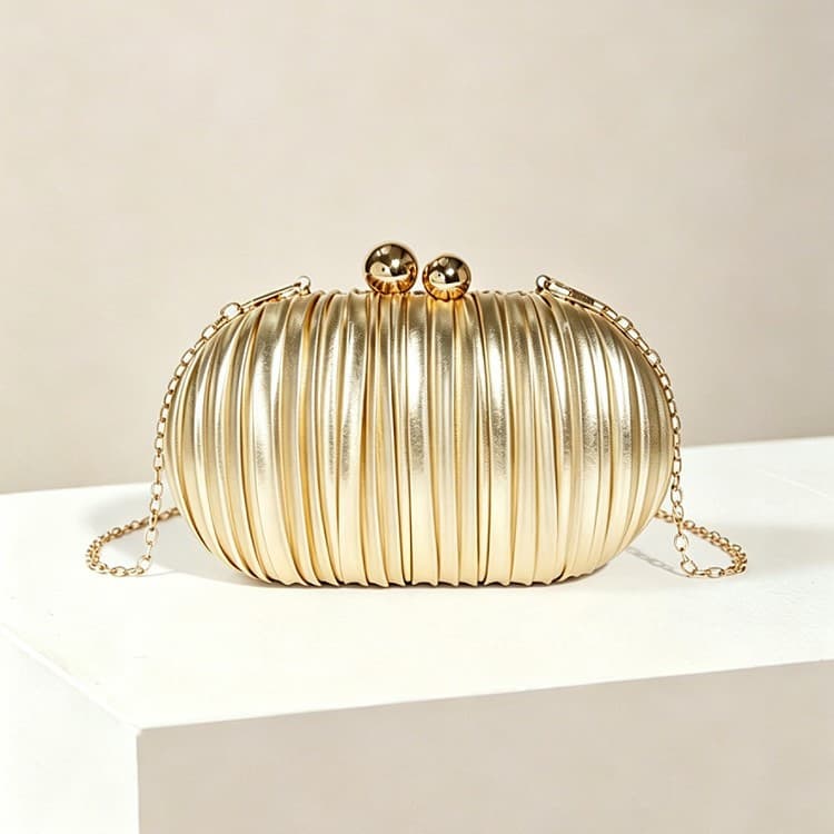 Dinner Bag, Cross-Border Popular Pleated Dinner Bag, High-End Dinner Bag, Party Banquet, Polyester Dinner Bag, Dress Bag