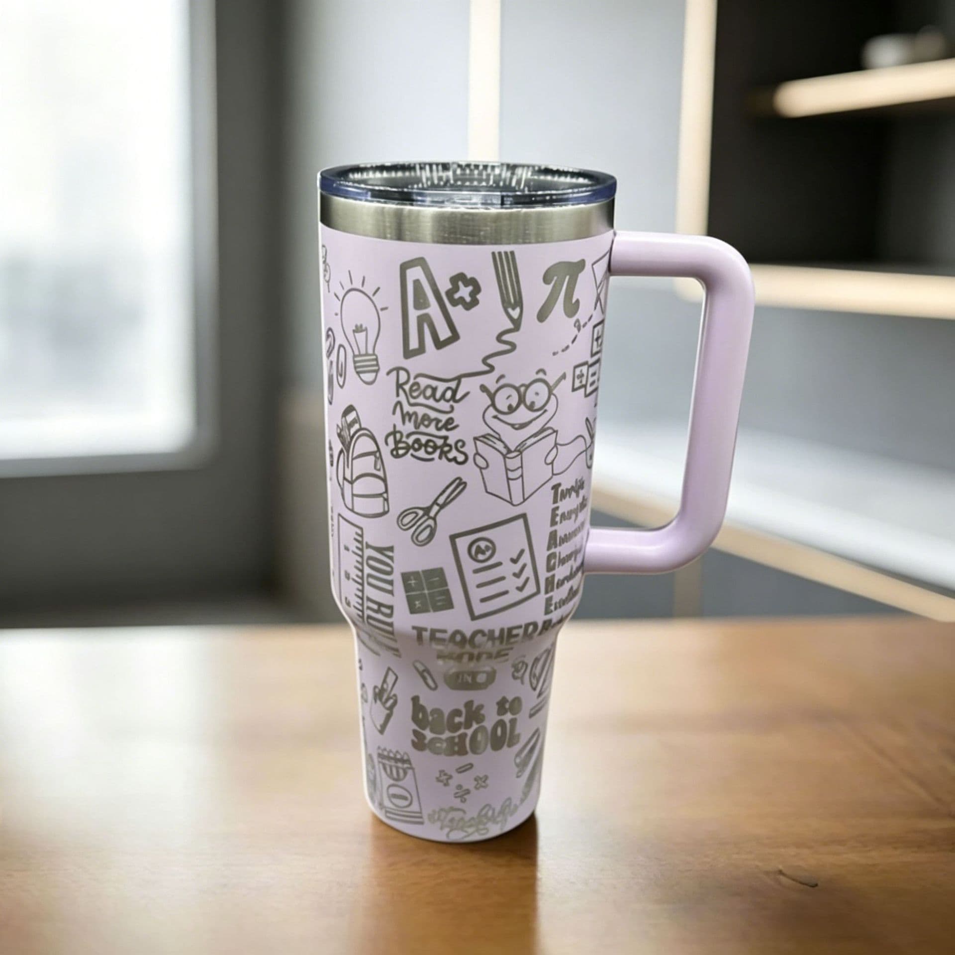 Printed Anime Insulated Cup Large Capacity Insulated Water Bottle Stainless Steel Handle Car Cup