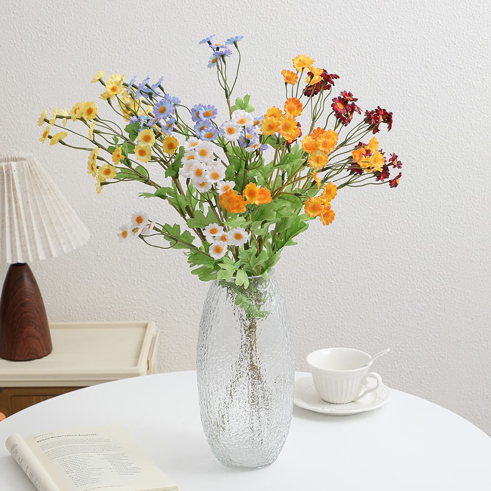 Ins Style Artificial Daisy Flowers 30-Head Chamomile Simulation Flowers for Living Room Dining Table Decoration, B&B Photo Prop