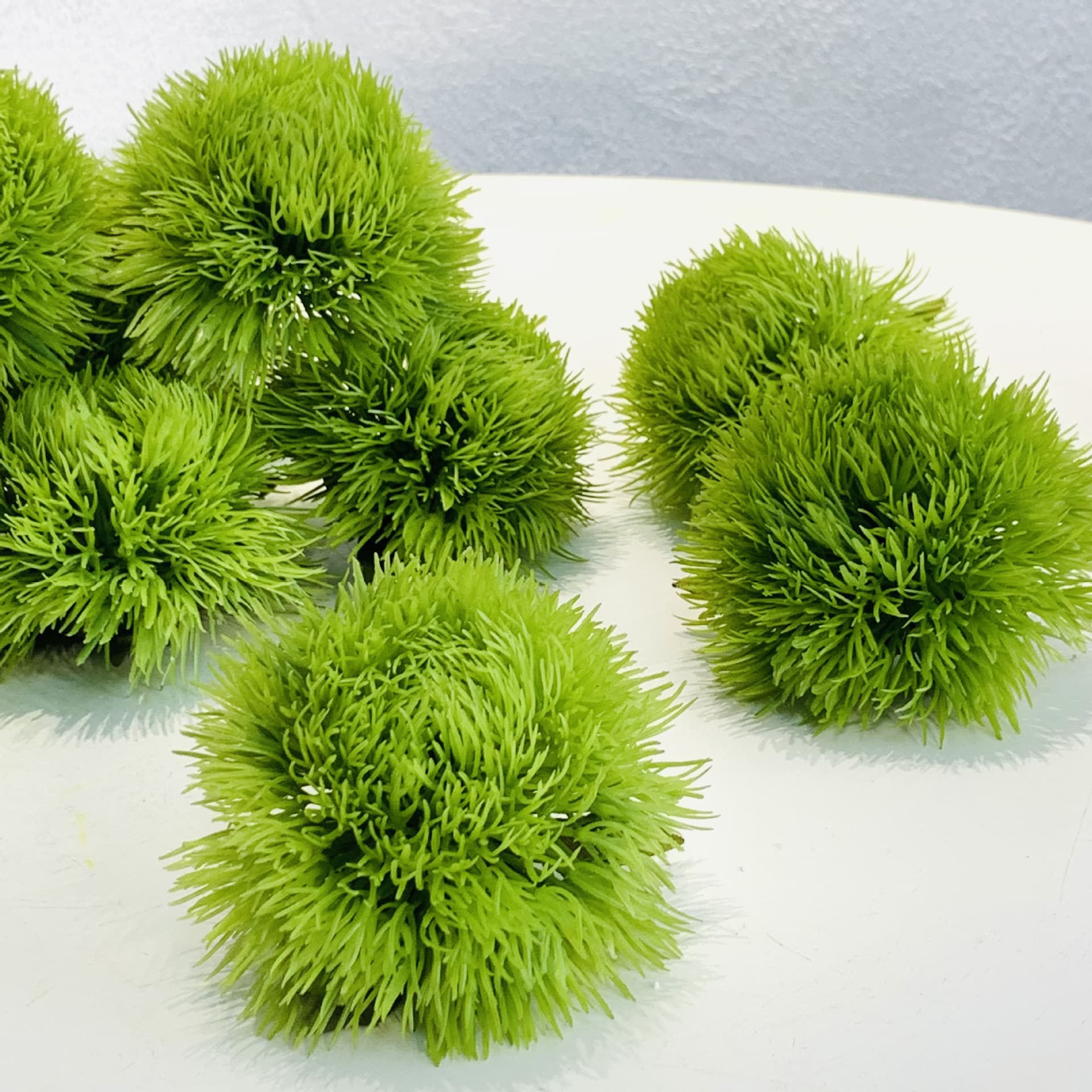 Simple Style Artificial Flowers Soft Silicone Home Decoration Flower Arrangement Green Faux Fur Ball Wholesale