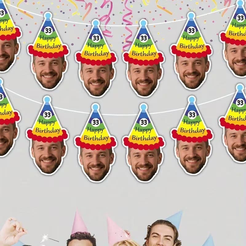 Amazon Temu best-selling birthday photo party custom hanging flag party party decoration