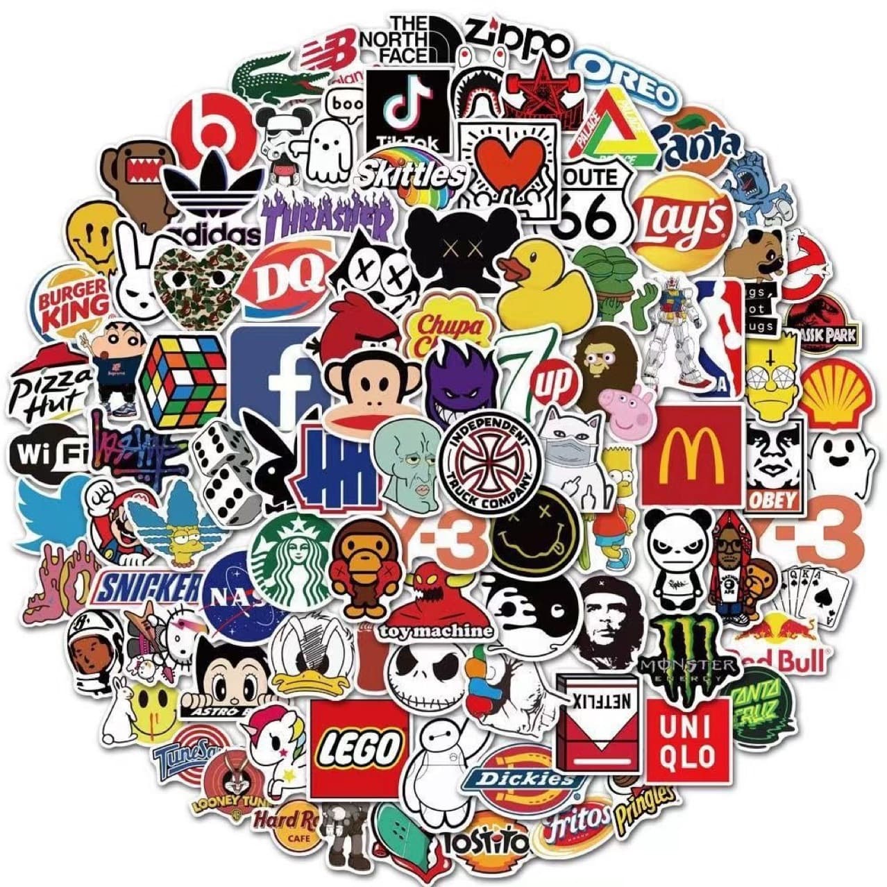 100 European and American Trendy Brand LOGO Supreme Hip-Hop Personalized Graffiti Suitcase Decorative Stickers Waterproof Stickers