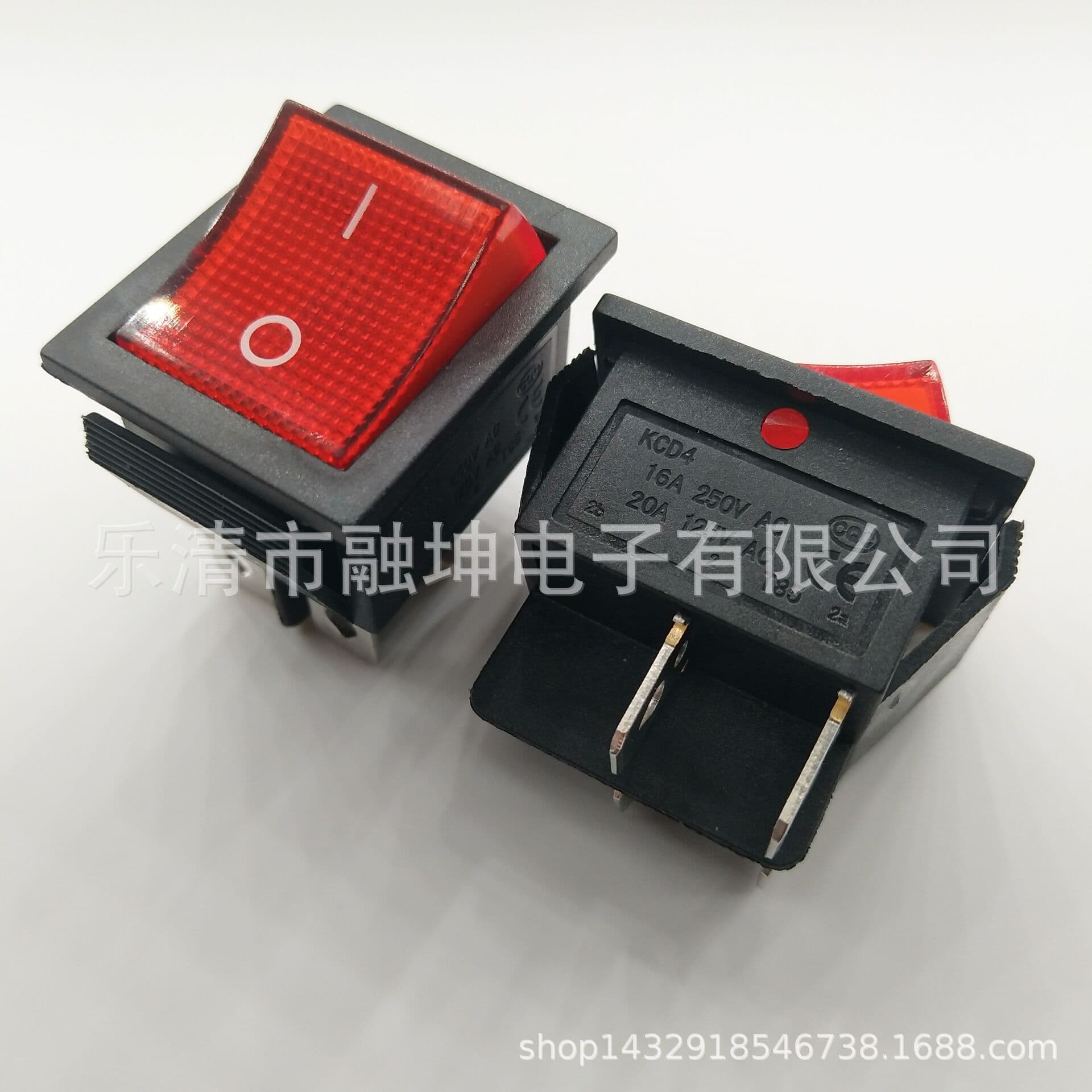 KCD4 four-legged boat-shaped switch with light and waterproof 22*28 installation size with lighted 6-foot boat-shaped switch