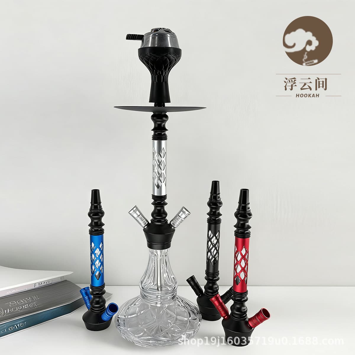 Full Set Large Smoke Hookah Arabic Hookah KTV Nightclub Bar Hookah Double Tube Medium Hookah