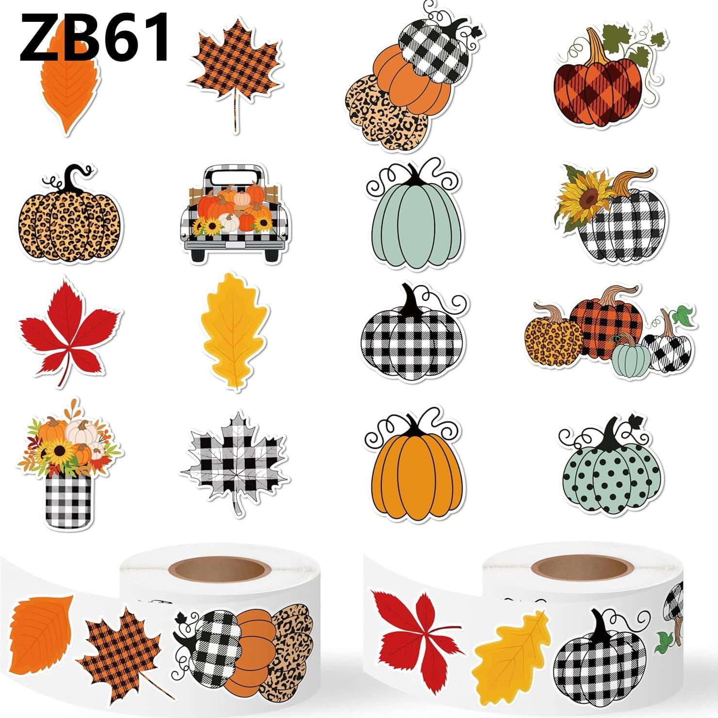 500 Waterproof Vinyl Reusable Computer Stickers Graffiti Scrapbook Autumn Thanksgiving Pumpkin