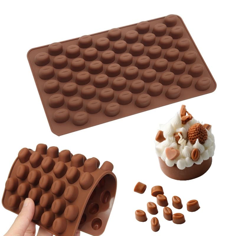 Silicone Baking Mold Coffee Bean Chocolate Cake Decorating Candle Fragrance DIY Modern Versatile Kitchen Cooking Tool