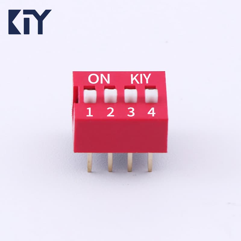 4P DIP Switch, Straight Plug Flat Actuator, 4-Pin Flat DIP Switch, Code Switch Manufacturer