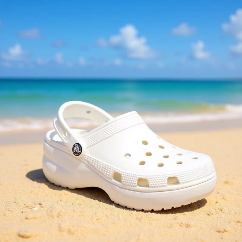 Women's Cross Mid-Heel Cloud-Style Perforated Shoes, Beach Sandals, Height-Increasing Sandals, Factory Direct Sales, Cloud-Style Perforated Shoes