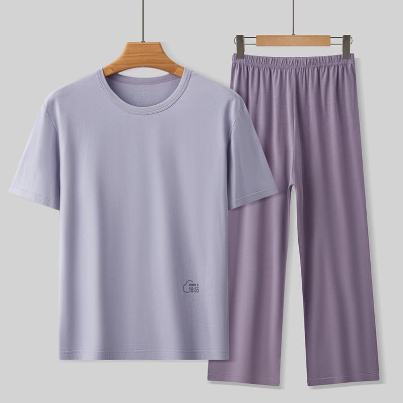 [New Arrival] Modal Couple Pajamas Women's Summer Short-Sleeve Thin Casual Set Plus Size Men's Home Wear