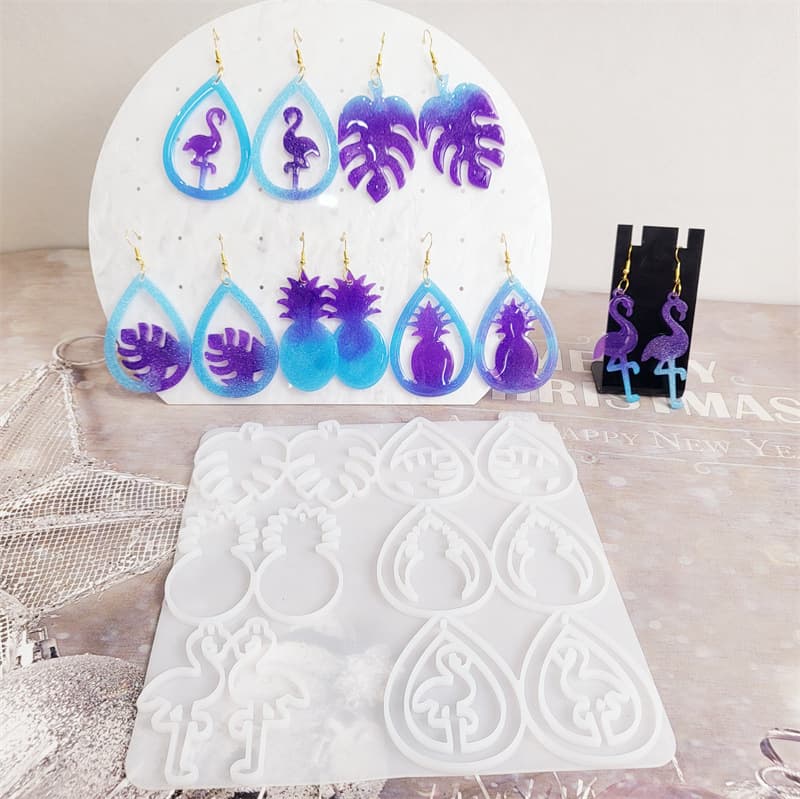 Z0037 Summer Element Earring Mold, Crystal Resin Silicone Mold DIY Decorative Silicone Mold