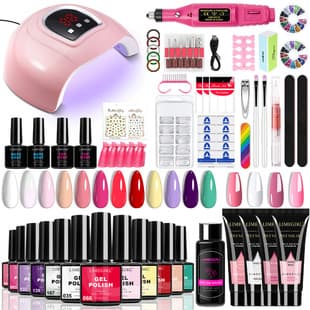 Cross-border hot-selling Shein nail art tool set 12-color nail gel 4-color extension gel with lamp and grinding pen