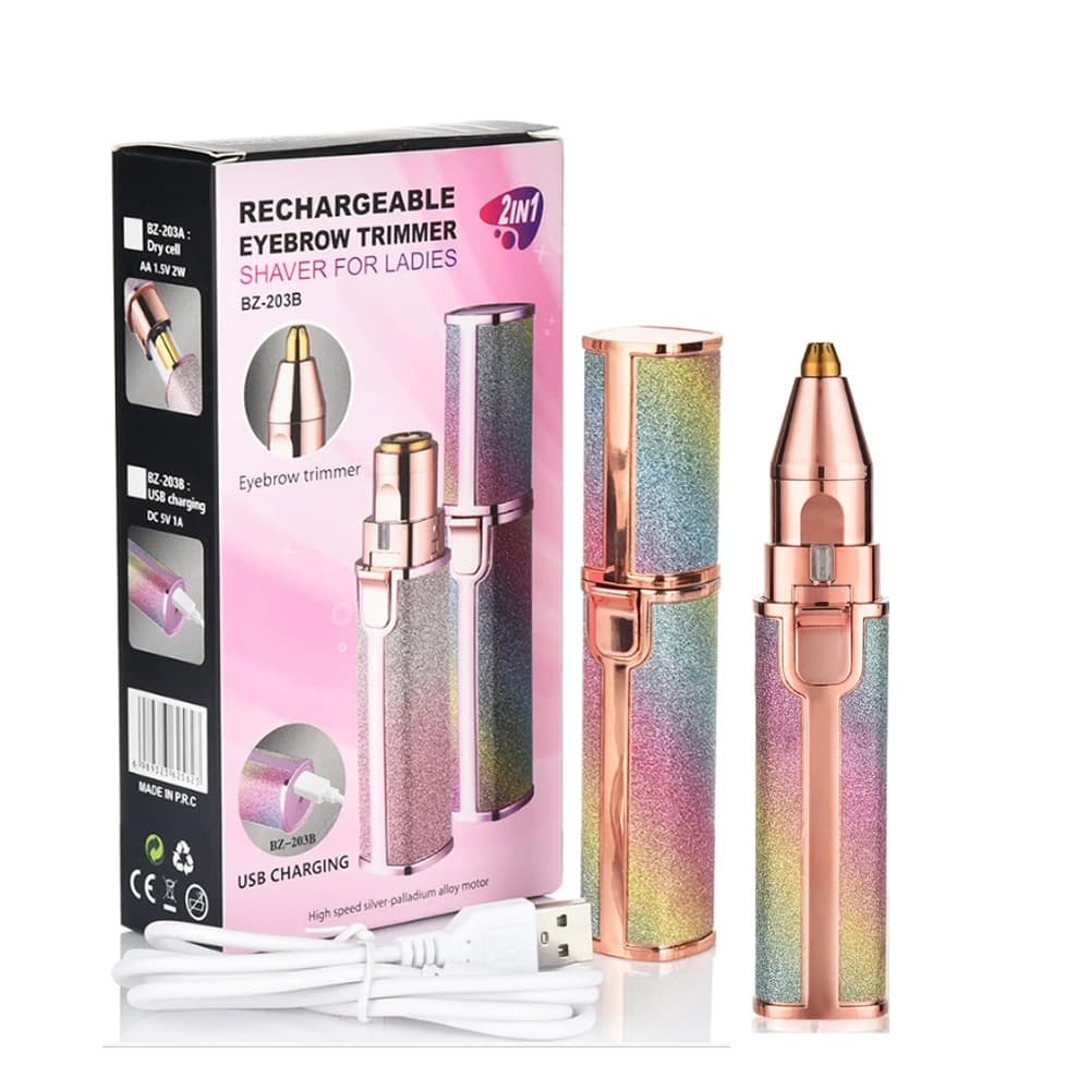 Cross-border Electric Women's Bikini Trimmer Pubic Hair Shaver & Eyebrow Razor 2-in-1 Hair Removal Device Eyebrow Trimmer