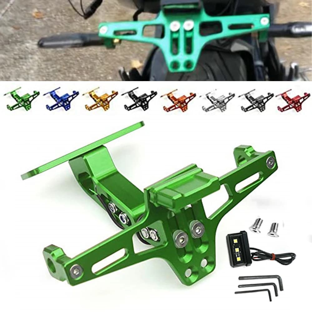 License Plate Mount Rear Bracket with Light MSX Adjustable License Plate Holder Modified Aluminum Alloy License Plate Frame