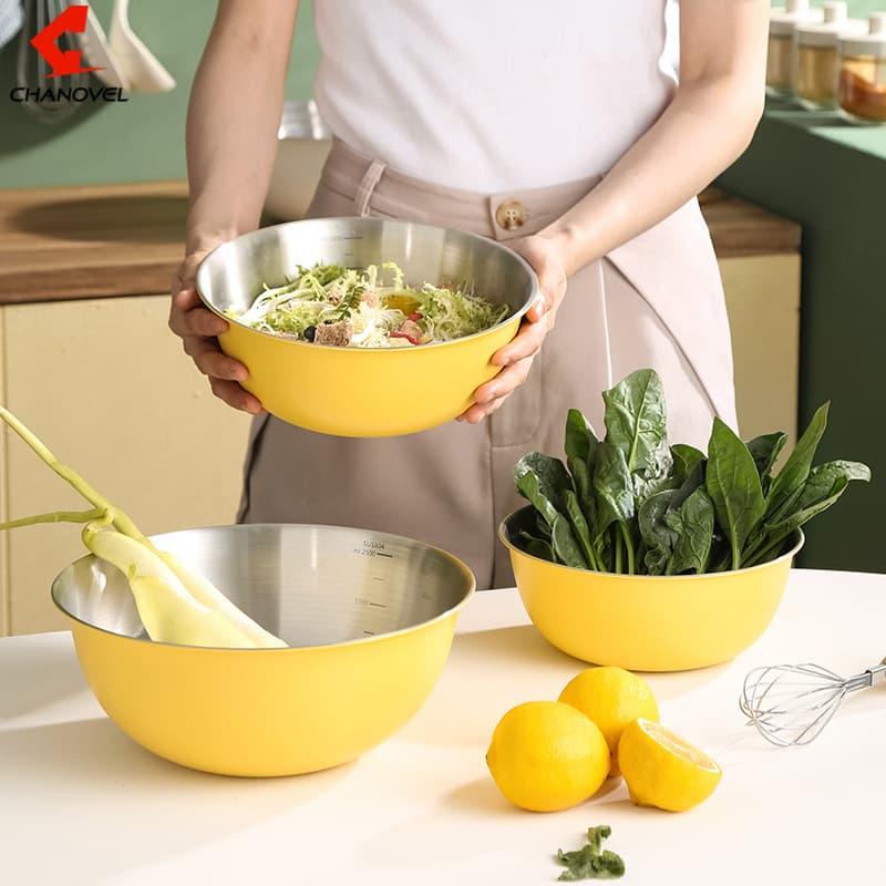 304 Stainless Steel Japanese Style Mixing Bowl, Graduated Salad Bowl, Home Kitchen Baking Dough Mixing Bowl, Egg Beating Bowl