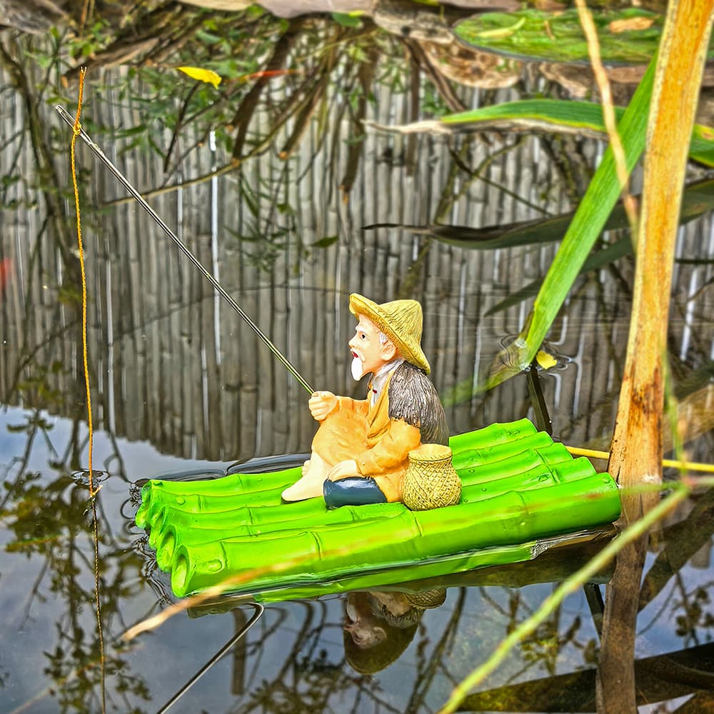 Floating Raft Jiang Taigong Fishing Ornament Courtyard Water Tank Fish Pond Water Feature Aquarium Suspended Feeder