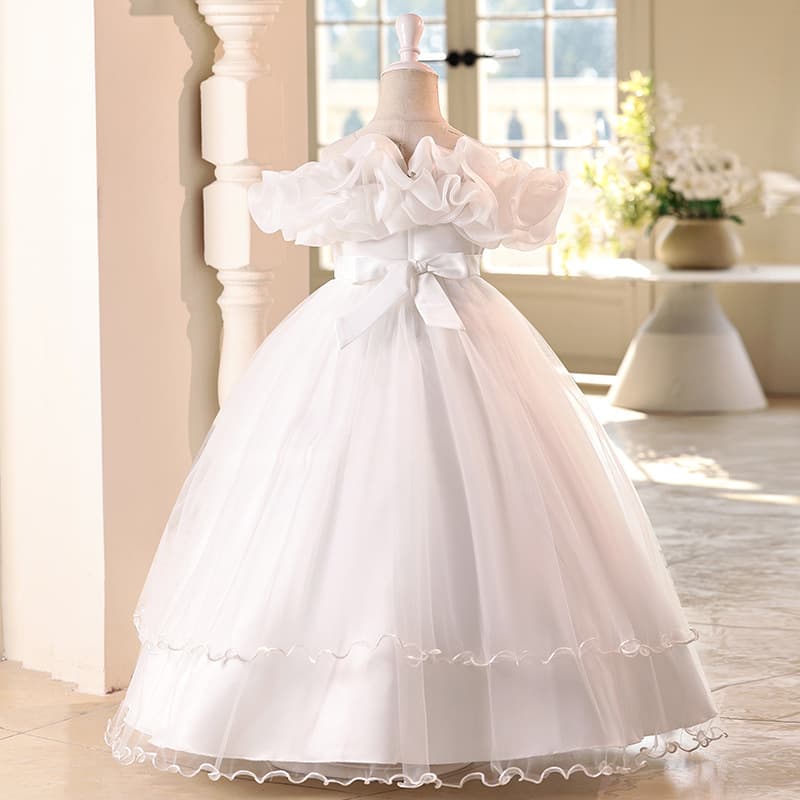 Girls' Dress 2025 New Style Cross-Border Children's Wedding Princess Long Dress for Girls Wholesale Kids Clothing