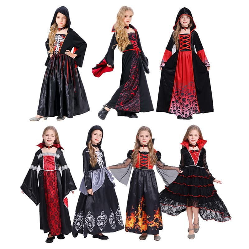 2025 New Vampire Cosplay Party Costume Halloween Witch Performance Costume Cross-Border Role-Playing Costume