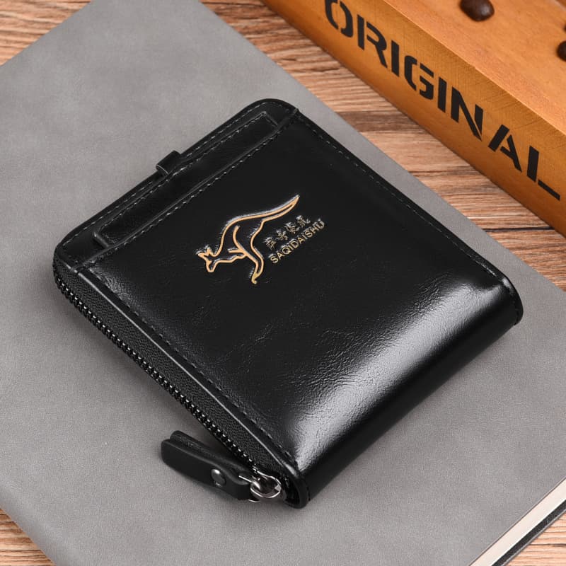 New cross-border men's pu leather waterproof short small wallet business multi-card slot wallet trendy retro clutch bag