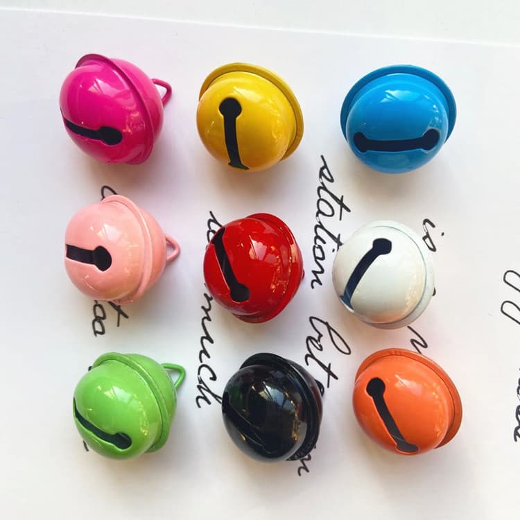 Painted Candy Color 22mm Colorful Pet Small Round Bell DIY Keychain Accessory Christmas Metal Hanging Bell