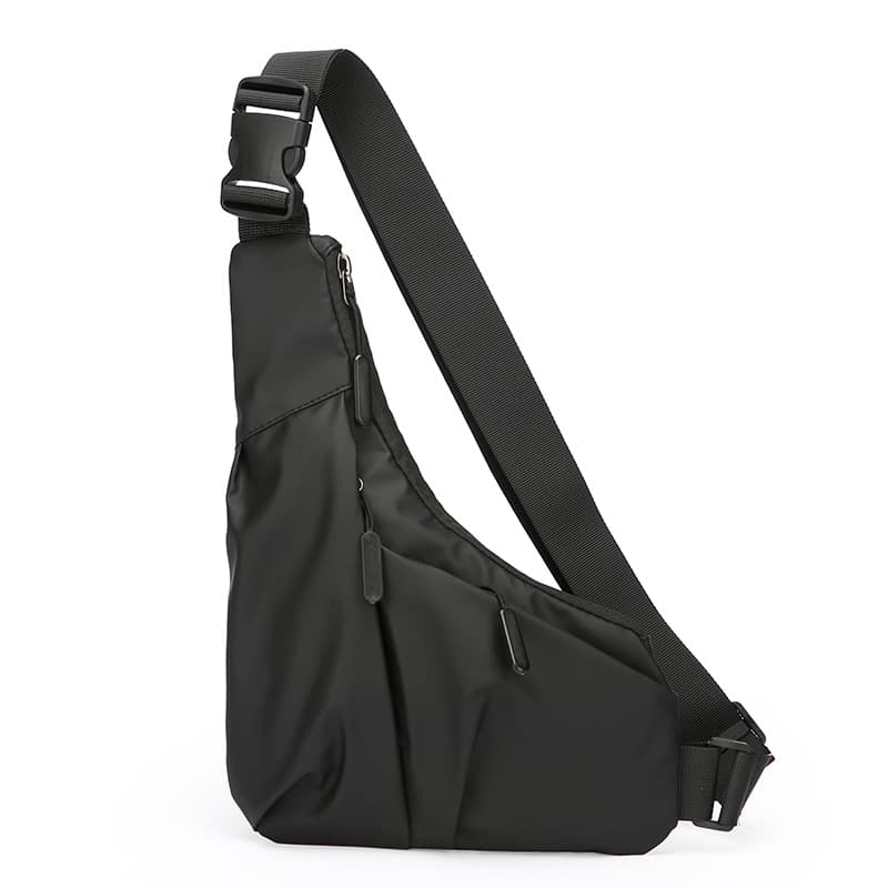 Cross-border new triangle bag casual men's leather film large capacity crossbody bag fashionable outdoor water-repellent shoulder bag