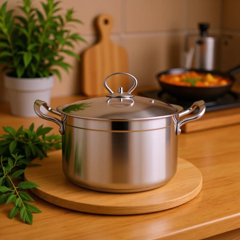 201 Stainless Steel Soup Pot with Composite Bottom, Food-Grade Double-Ear Cooker, Stew Pot, Steamer Pot for Induction Cooker