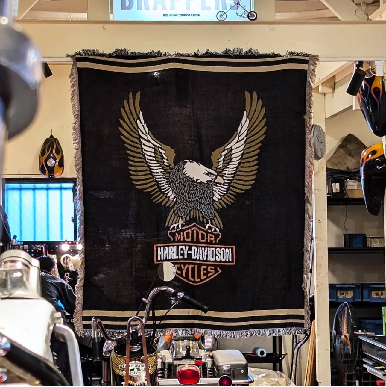 Harley Davidson style sofa blanket ハーレーダビッドソン