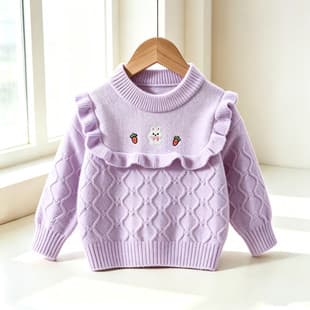 Girls Baby Sweater 2026 Autumn Winter New Children Knit Top Fashion 3-8 Years Toddler Top Wholesale