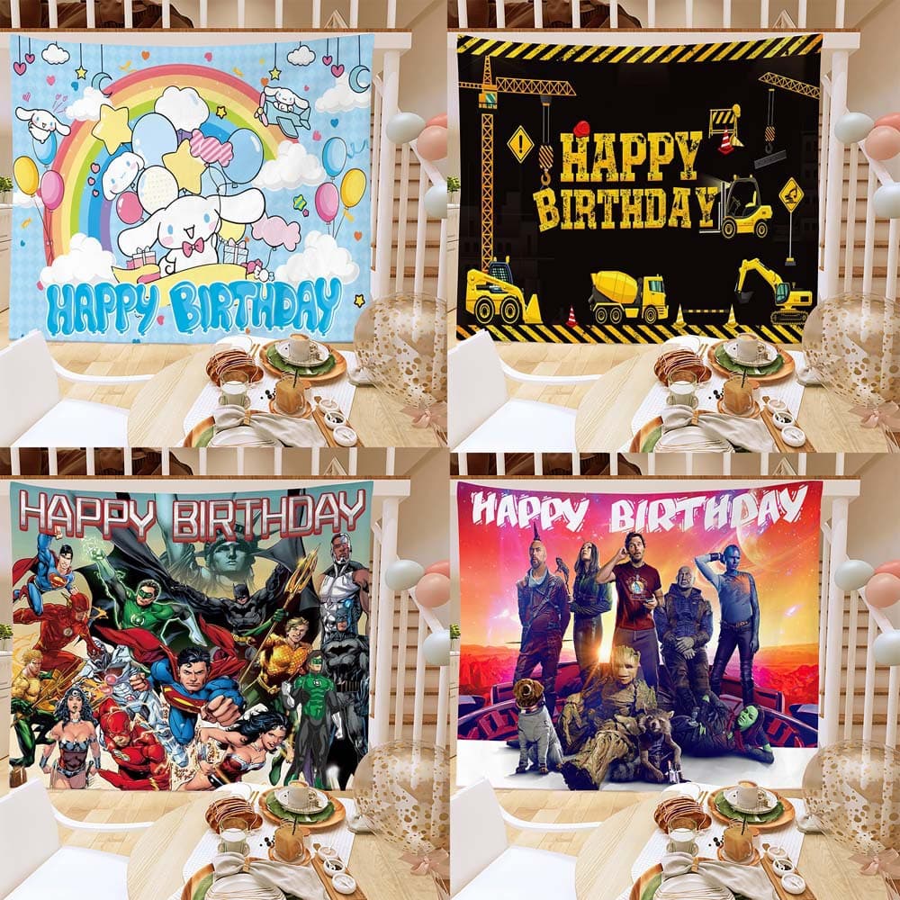 2023 New Birthday Hanging Cloth Decoration Ins Boy Banner Photo Background Cloth Export Children Banner Photography