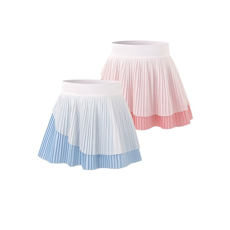 Girls' Short Skirt Pants Summer Sports Tennis Children's Anti-Exposure Quick-Dry Breathable Pleated Skirt with Pockets