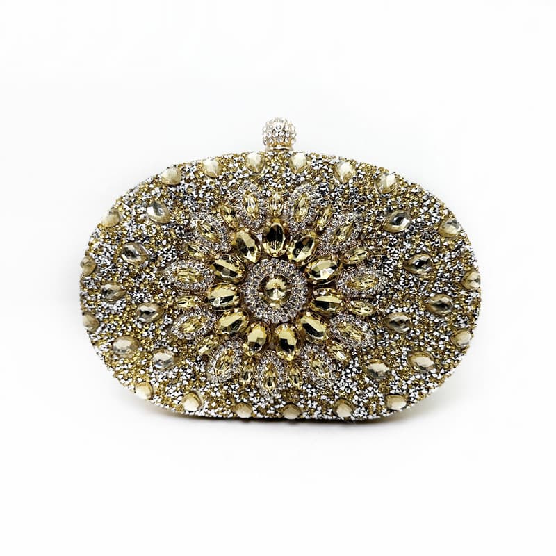 2025 New Cross-Border Sunflower Evening Bag Fashion Banquet Clutch Versatile Dress Bag Rhinestone Women's Bag