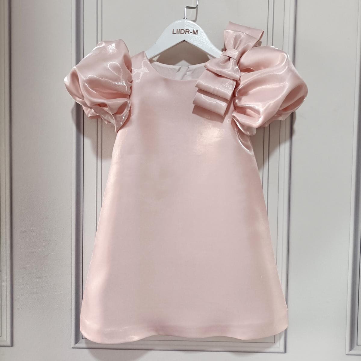 2025 New Children's Birthday Princess Dress for Little Girls, Pink Bubble Sleeve Piano Performance Dress, Toddler Formal Wear