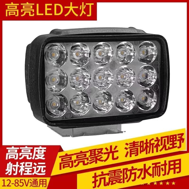 Electric Bike LED Headlight Super Bright Motorcycle Spotlight Strong Light 12-80V Universal