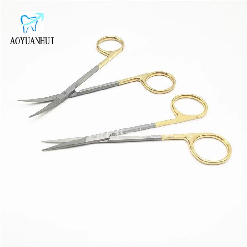 Dental surgery scissors, golden crown scissors, ophthalmic scissors, instrument scissors, stainless steel surgical scissors, straight head, elbow suture removal scissors