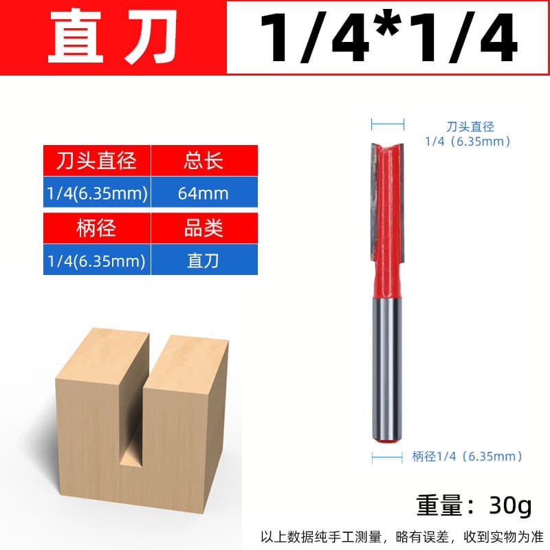 6mm Trimmer Router Bit Set - V-Groove, Straight, Round Bottom Milling Cutter for Engraving Machine, 1/4" Shank