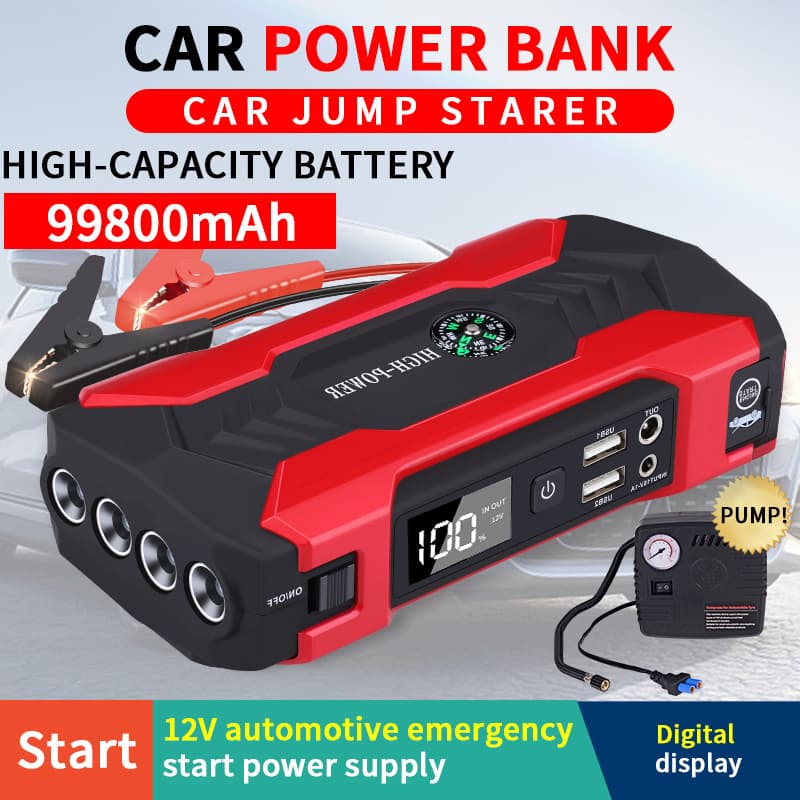 Car emergency jump starter, car power bank, 12V battery igniter